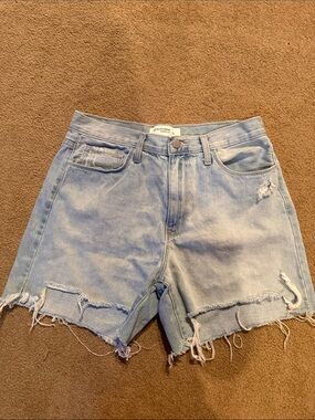 Just Black Light Blue Distressed Denim Shorts
